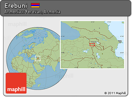 Savanna Style Location Map of Erebuni