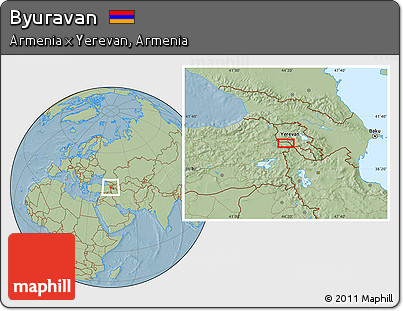 Savanna Style Location Map of Byuravan, hill shading