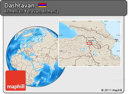 Shaded Relief Location Map of Dashtavan
