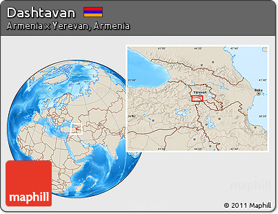 Shaded Relief Location Map of Dashtavan