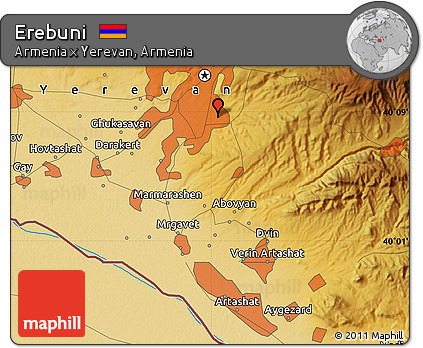 Physical Map of Erebuni