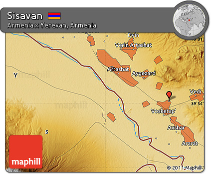 Physical Map of Sisavan