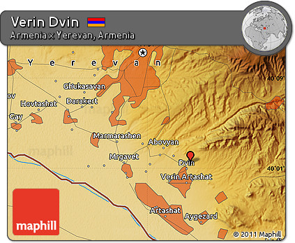 Physical Map of Verin Dvin
