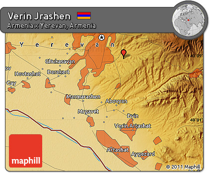 Physical Map of Verin Jrashen