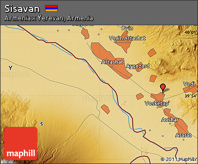 Physical Map of Sisavan