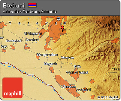 Physical Map of Erebuni