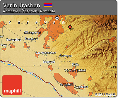 Physical Map of Verin Jrashen