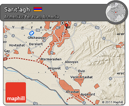 Shaded Relief Map of Sarit'agh