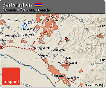Shaded Relief Map of Bartsrashen