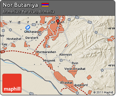 Shaded Relief Map of Nor Butaniya