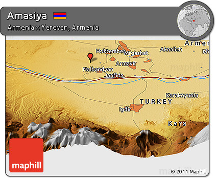 Physical Panoramic Map of Amasiya