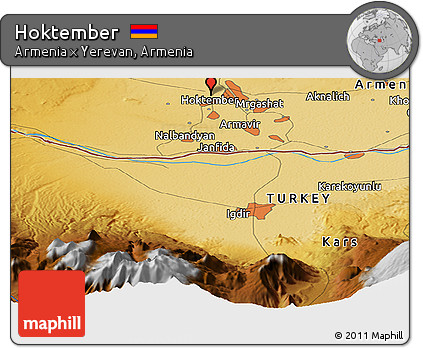 Physical Panoramic Map of Hoktember