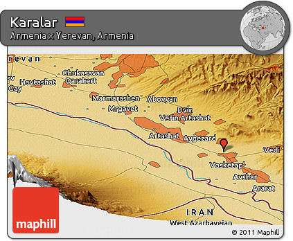 Physical Panoramic Map of Karalar