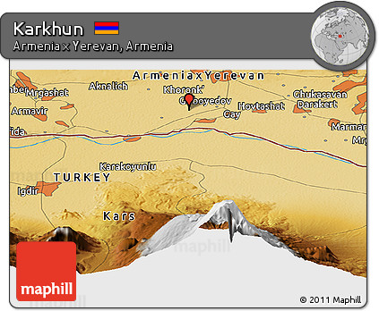 Physical Panoramic Map of Karkhun