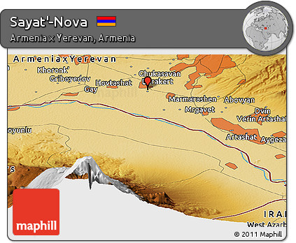 Physical Panoramic Map of Sayat'-Nova