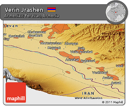 Physical Panoramic Map of Verin Jrashen