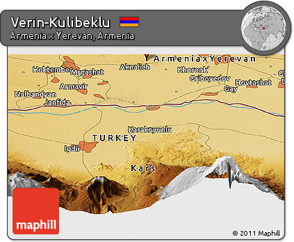 Physical Panoramic Map of Verin-Kulibeklu