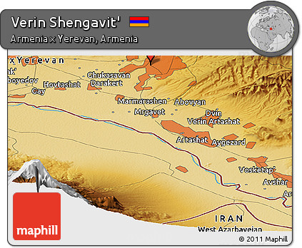 Physical Panoramic Map of Verin Shengavit'