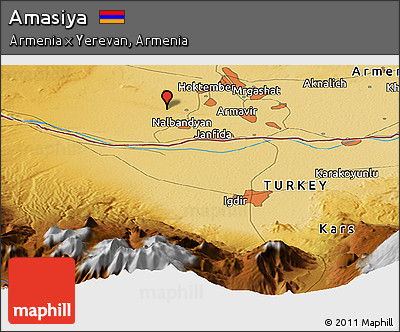 Physical Panoramic Map of Amasiya