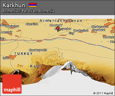 Physical Panoramic Map of Karkhun