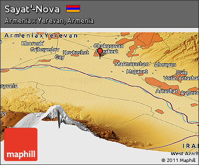 Physical Panoramic Map of Sayat'-Nova