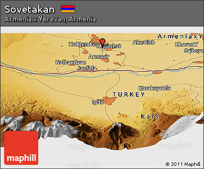 Physical Panoramic Map of Sovetakan
