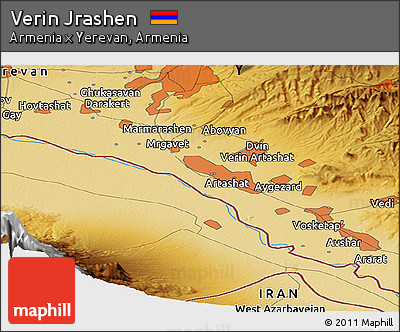 Physical Panoramic Map of Verin Jrashen