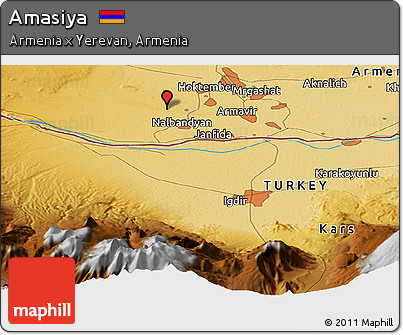 Physical Panoramic Map of Amasiya