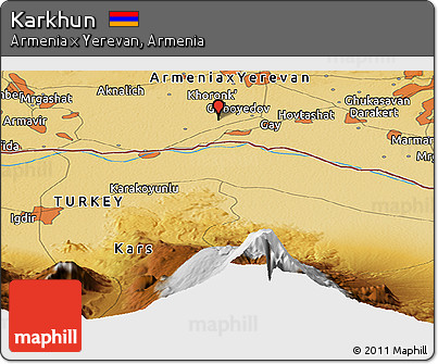 Physical Panoramic Map of Karkhun