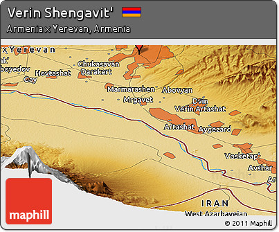 Physical Panoramic Map of Verin Shengavit'