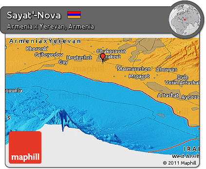 Political Panoramic Map of Sayat'-Nova
