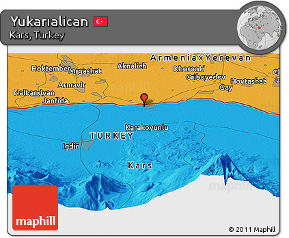 Political Panoramic Map of Yukarıalican