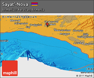 Political Panoramic Map of Sayat'-Nova
