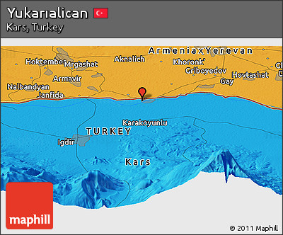 Political Panoramic Map of Yukarıalican