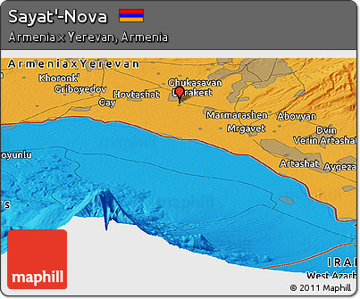 Political Panoramic Map of Sayat'-Nova