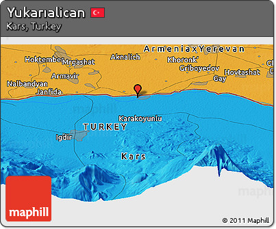 Political Panoramic Map of Yukarıalican