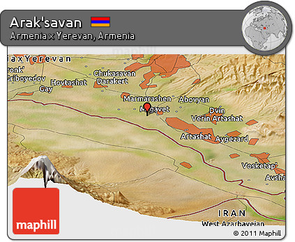 Satellite Panoramic Map of Arak'savan