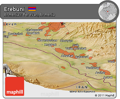 Satellite Panoramic Map of Erebuni
