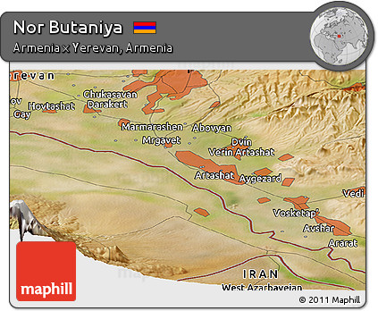 Satellite Panoramic Map of Nor Butaniya