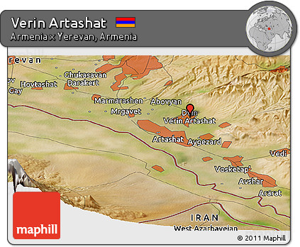 Satellite Panoramic Map of Verin Artashat