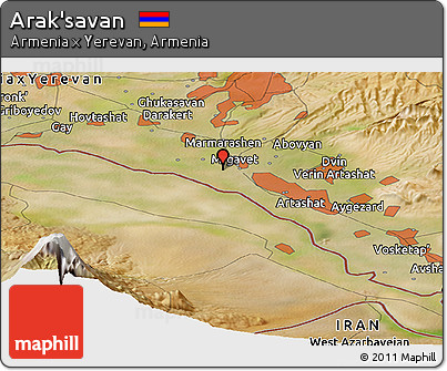 Satellite Panoramic Map of Arak'savan