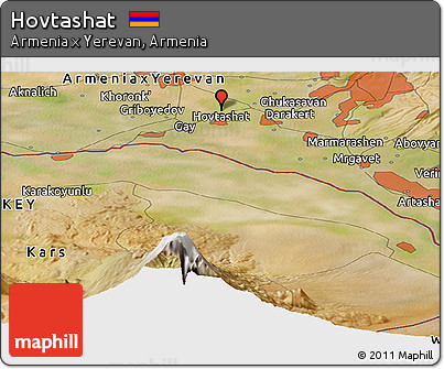 Satellite Panoramic Map of Hovtashat