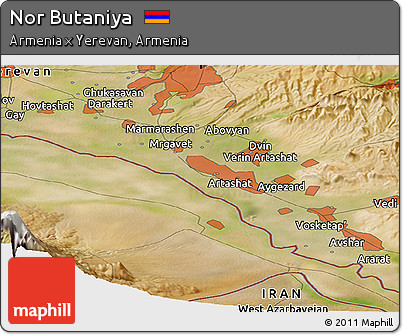 Satellite Panoramic Map of Nor Butaniya