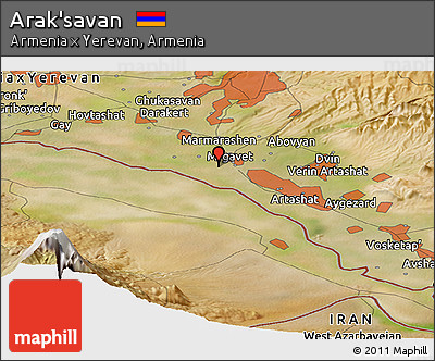 Satellite Panoramic Map of Arak'savan
