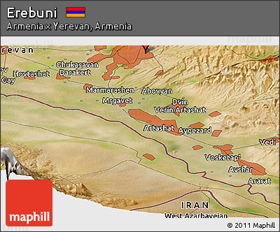 Satellite Panoramic Map of Erebuni