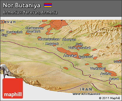 Satellite Panoramic Map of Nor Butaniya