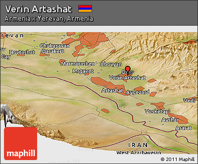 Satellite Panoramic Map of Verin Artashat