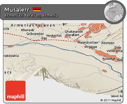 Shaded Relief Panoramic Map of Musalerr