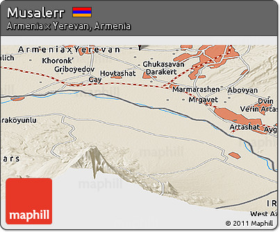Shaded Relief Panoramic Map of Musalerr
