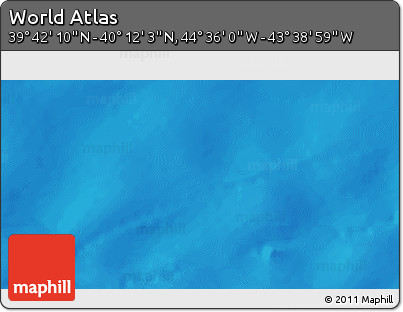 Physical 3D Map of the Area around 39° 57' 6" N, 44° 7' 30" W
